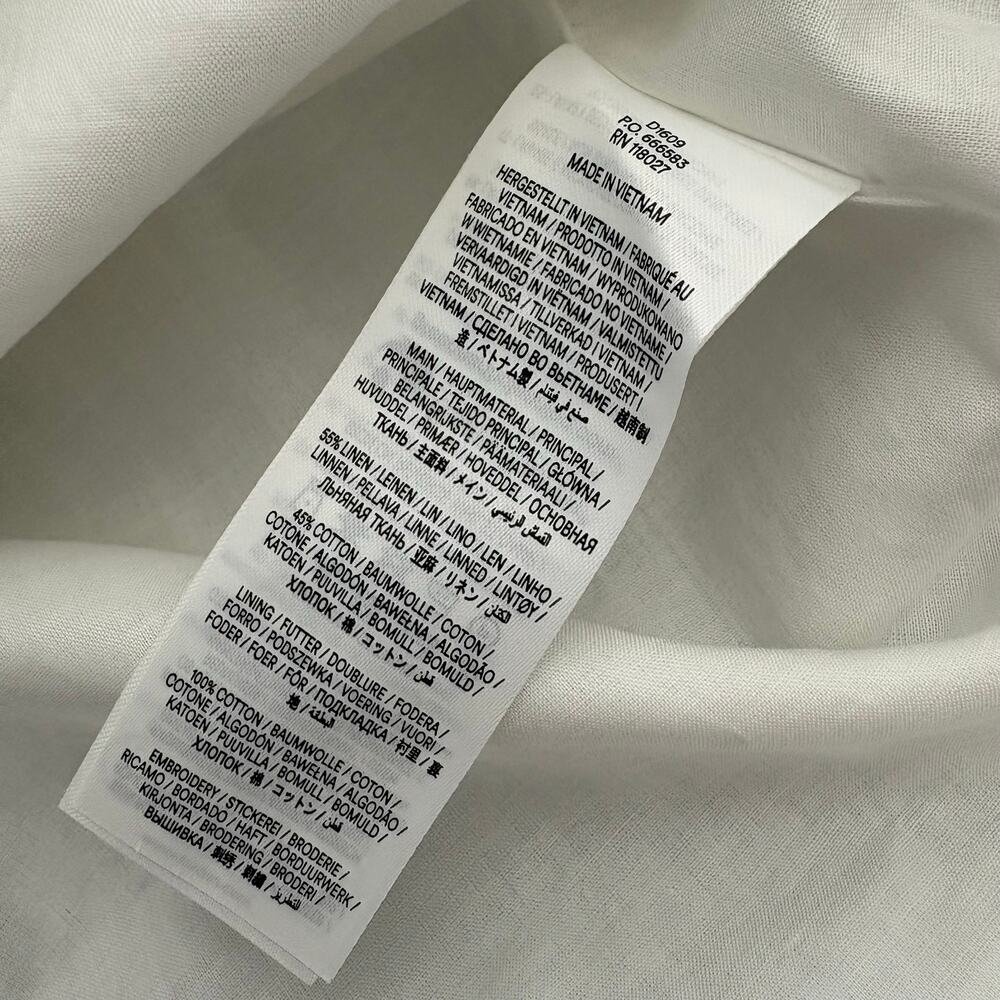 Boden Octavia Linen Blend Midi Dress Women’s Size 6 Long Embroidered Tiger Boho - Picture 15 of 15